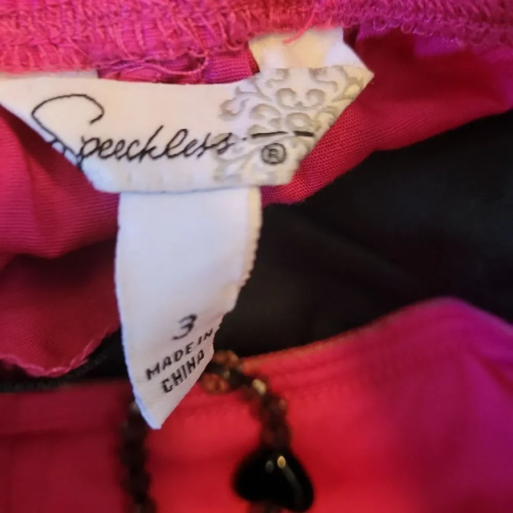 Speechless strapless dress Pink black size 3